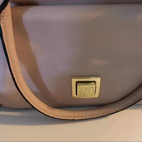 EUC Steve Madden Blush Pink Satchel Work Handbag & Clip on Change Purse Key Ring - Picture 13 of 15